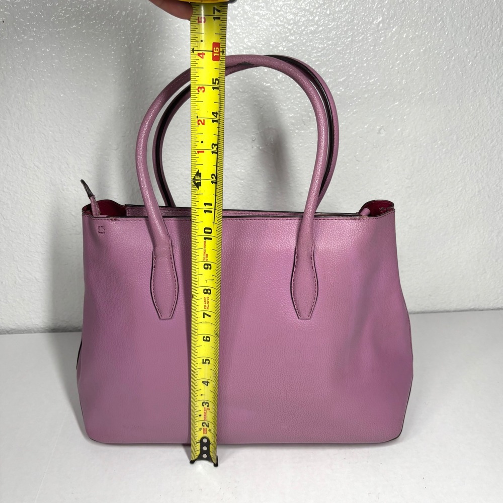 Kate Spade Eva Orchid Pink Pebbled Leather Tote Bag Satchel Lavender Brass $399 - Picture 5 of 9